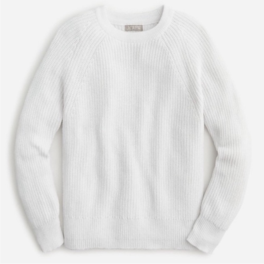 J.Crew Cotton Fisherman Sweater Bright White Size Small